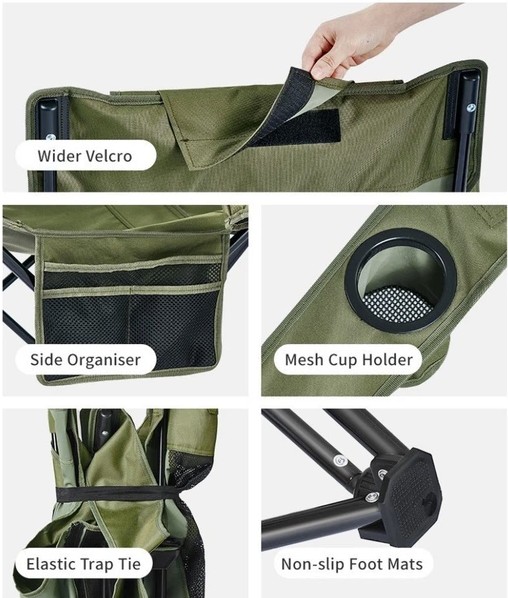 Кресло-шезлонг складной Naturehike CNK2550JJ023 Nightfall T05, сталь, оливковое Фото 3